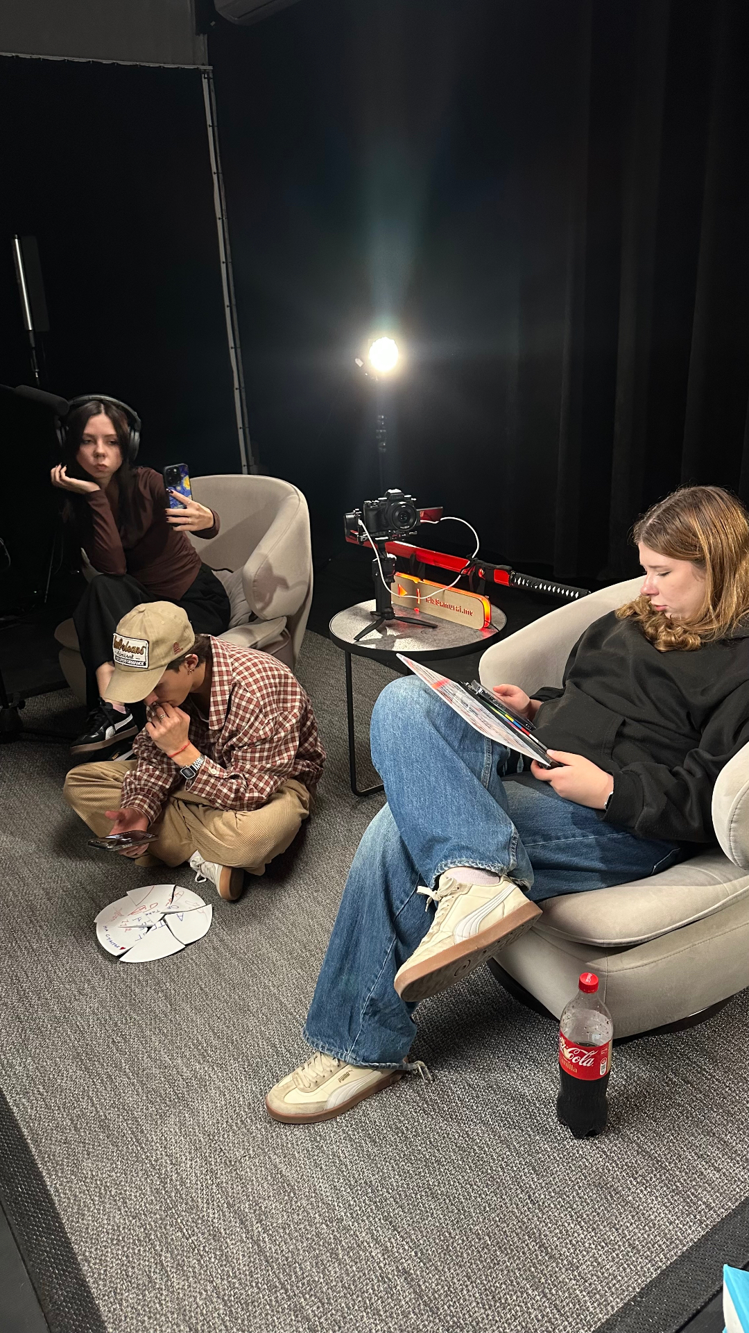 The crew on set during the first shooting day